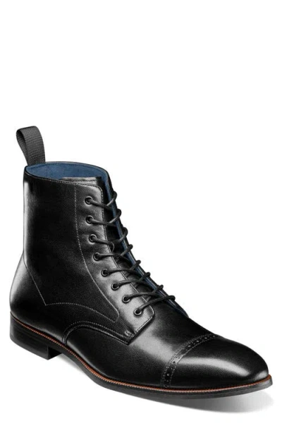 Stacy Adams Henry Cap Toe Boot In Black