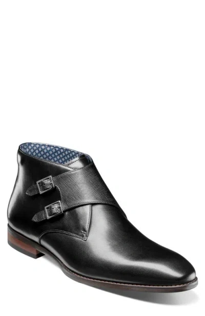 Stacy Adams Kaius Double Monk Strap Boot In Animal Print