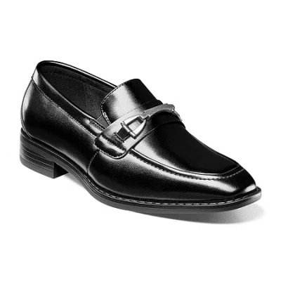 Stacy Adams Kaylor Boys Moc Closed Toe Slip-on Shoe In Black