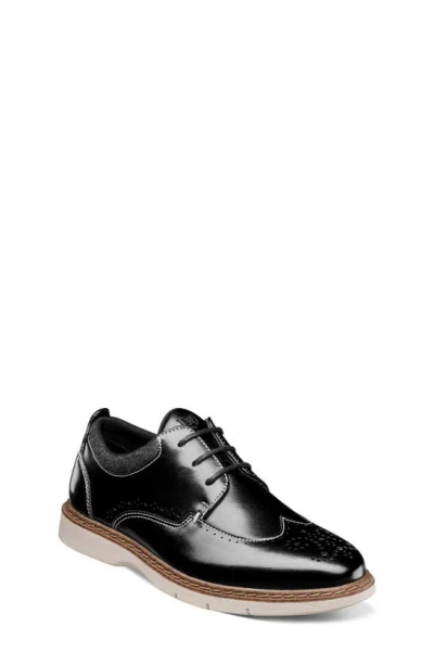 Stacy Adams Kids' Synergy Wingtip Faux Leather Shoe In Black