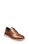 Stacy Adams Kids' Synergy Wingtip Faux Leather Shoe In Cognac