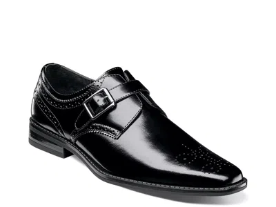 Stacy Adams Kinsley Plain Toe Monk Strap In Black