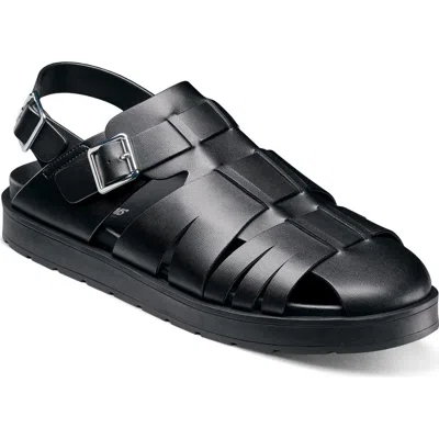 Stacy Adams Largo Slingback Buckle Sandals In Black