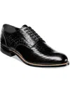 Stacy Adams Madison Mens Leather Animal Print Oxfords In Black