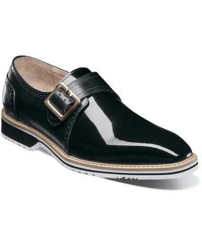 Stacy Adams Men's Bartram Plain Toe Monk Strap Shoe In Black