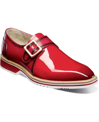 Stacy Adams Men's Bartram Plain Toe Monk Strap Shoe In Red