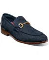 Stacy Adams Men's Brinkley Moc Toe Metal Bit Slip On Shoe In Navy