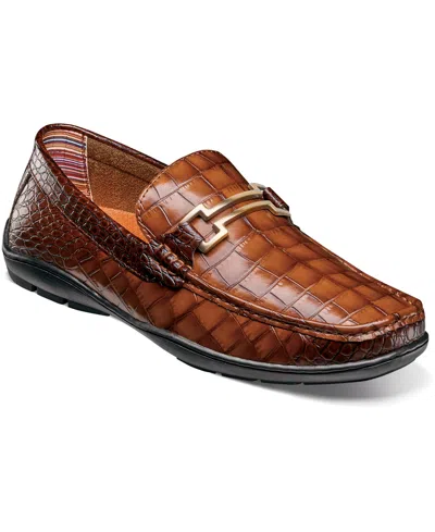 Stacy Adams Men's Embrey Moc Toe Bit Slip On Loafer In Cognac
