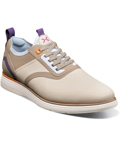 Stacy Adams Men's Everidge Plain Toe Elastic Lace Shoe In Cream Multi