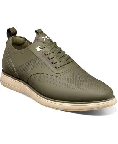 Stacy Adams Men's Everidge Plain Toe Elastic Lace Shoe In Olive