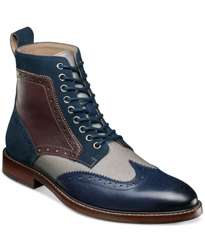 Stacy Adams Men's Finnegan Wingtip Lace-up Boot In Navy Multi