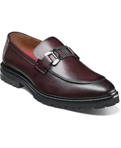 Stacy Adams Men's Hale Moc Toe Bit Slip On Loafer In Bordeaux