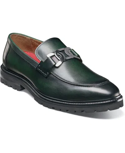 Stacy Adams Men's Hale Moc Toe Bit Slip On Loafer In Green