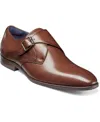 Stacy Adams Men's Karcher Plain Toe Monk Strap Slip-on Dress Shoes In Cognac