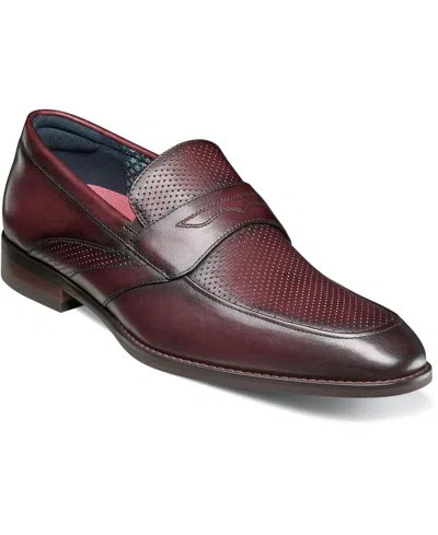 Stacy Adams Men's Karnes Moc Toe Slip-on Penny Loafer In Burgundy