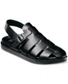 Stacy Adams Montego Mens Faux Leather Closed Toe Fisherman Sandals In Black