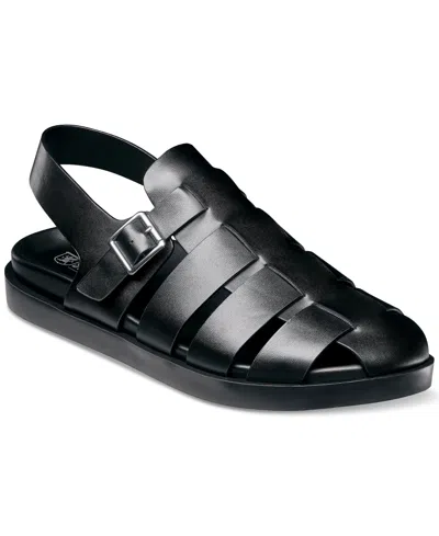 Stacy Adams Men's Montego Slingback Faux-leather Buckle Sandals In Black