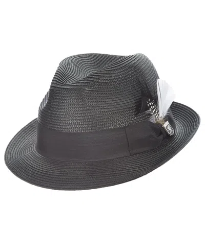 Stacy Adams Men's Polybriad Pinch Front Hat In Black