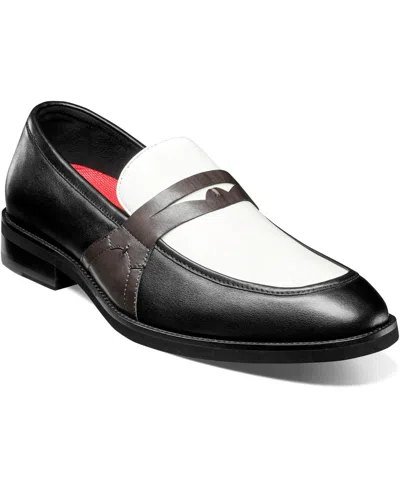 Stacy Adams Men's Prichard Moc Toe Penny Slip On Loafer In Black Multi