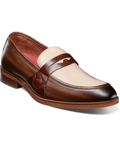 Stacy Adams Men's Prichard Moc Toe Penny Slip On Loafer In Brown Multi