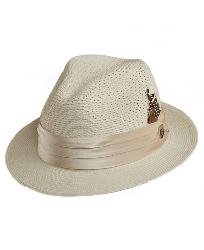 Stacy Adams Men's Solid Vent Paper Milan Fedora Hat In Neutral