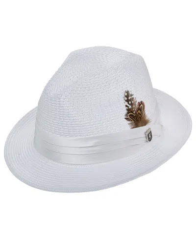 Stacy Adams Men's Solid Vent Paper Milan Fedora Hat In Yellow