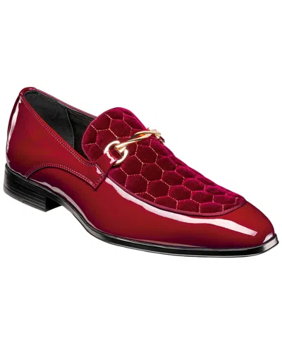 Stacy Adams Sprague Quilted Vamp Loafer In Burgundy