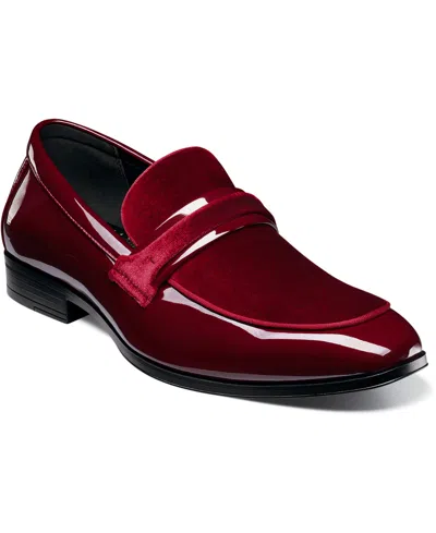 Stacy Adams Men's Spratley Moc Toe Saddle Slip On Loafer In Burgundy