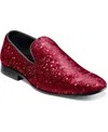 Stacy Adams Stellar Mens Velvet Slip-on Loafers In Burgundy