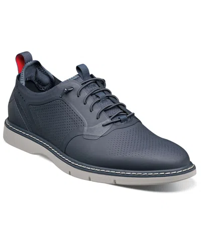 Stacy Adams Men's Synchro Plain Toe Elastic Lace Shoes In Navy