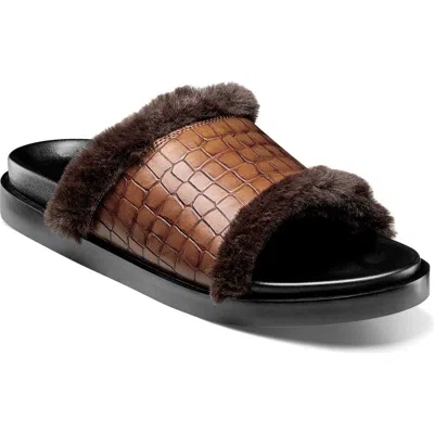 Stacy Adams Monty Faux Fur Slide Sandal