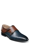 Stacy Adams Raythorne Double Monk Strap Shoe In Navy,brown