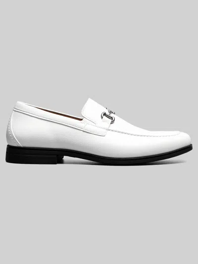 Stacy Adams Richmont Moc Toe Bit Loafers In White