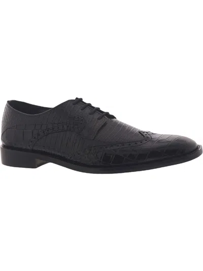 Stacy Adams Rolando Mens Leather Lace-up Derby Shoes In Black