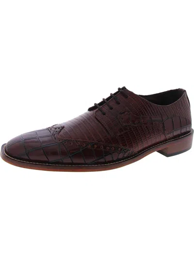 Stacy Adams Rolando Mens Leather Lace-up Derby Shoes In Brown