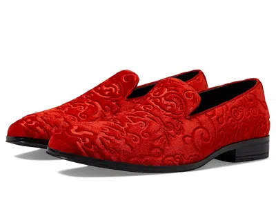 Stacy Adams Saunders Velour Slip-on In Red