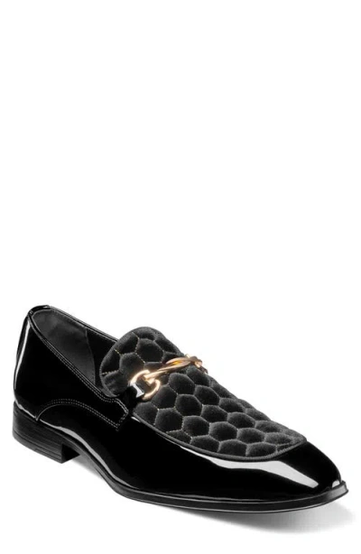 Stacy Adams Sprague Quilted Vamp Loafer In Black