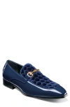 Stacy Adams Sprague Quilted Vamp Loafer In Blue