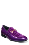 Stacy Adams Sprague Quilted Vamp Loafer In Purple