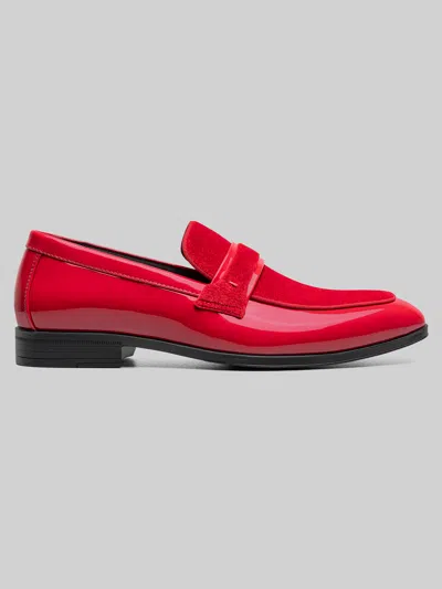 Stacy Adams Spratley Moc Toe Saddle Loafers In Red