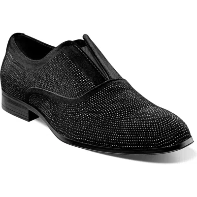 Stacy Adams Starleigh Rhinestone Slip-on Loafer In Black