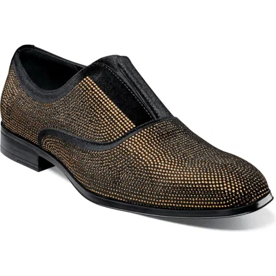 Stacy Adams Starleigh Rhinestone Slip-on Loafer In Black/gold