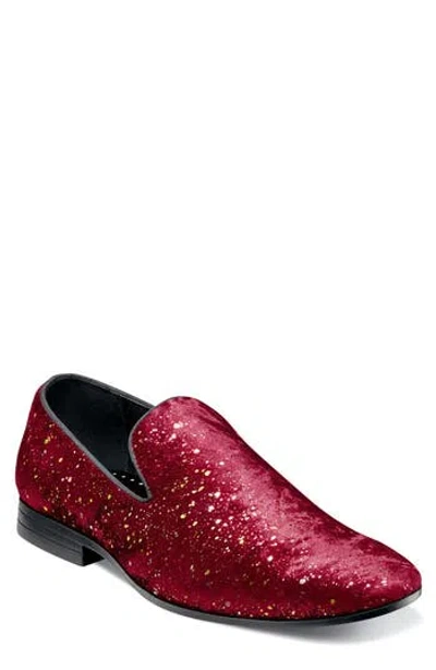Stacy Adams Stellar Glitter Slip-on Loafer In Burgundy