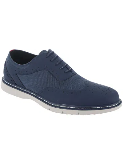 Stacy Adams Summit Mens Leather Wing Tip Oxfords In Blue