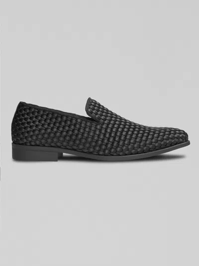 Stacy Adams Swenson Weave Slip-on Smoking Loafers In Black