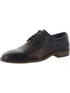 STACY ADAMS TALARICO MENS LEATHER ANIMAL PRINT DERBY SHOES