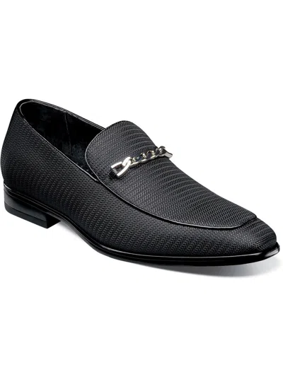 STACY ADAMS TAZIO MENS CHAIN LEATHER LOAFERS