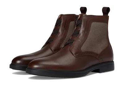 Stacy Adams Thompson Elastic Lace Inside Zip Boots In Brown