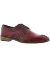 STACY ADAMS TIRAMICO MENS LEATHER CROC EMBOSSED OXFORDS