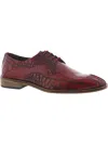 Stacy Adams Tiramico Mens Leather Croc Embossed Oxfords In Red